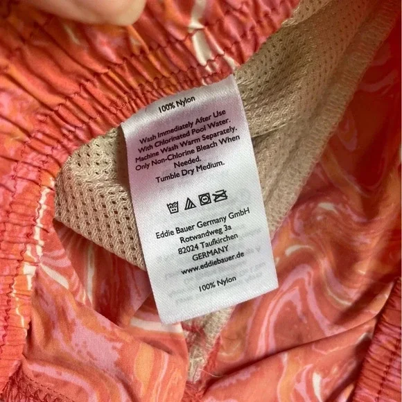 Eddie Bauer pink wave print athletic hiking shorts women’s size medium - Picture 8 of 12